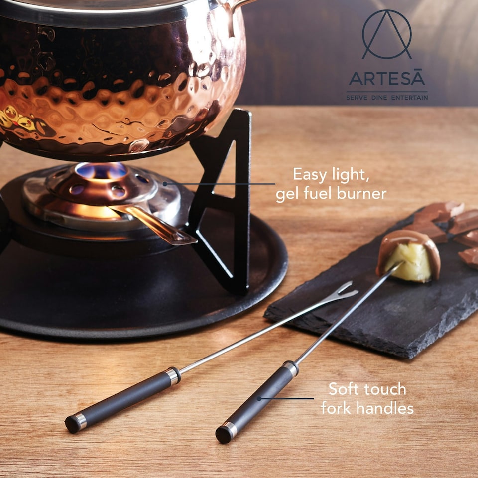 image 1 of Artesà Hand-Finished Copper Effect Fondue Set