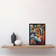 image 2 of Colourful Abstract Wolf Head Portrait Home Decor Black Framed Wall Art Print A4
