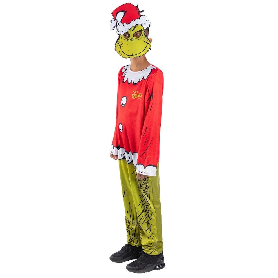 image 1 of The Grinch Childrens/Kids Dr. Seuss Santa Costume | Green | Green/Red | 10-12 years | 1