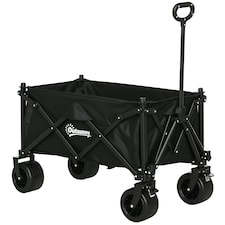 Outsunny Foldable Garden Cart, Outdoor Utility Wagon with Carry Bag, Camouflage