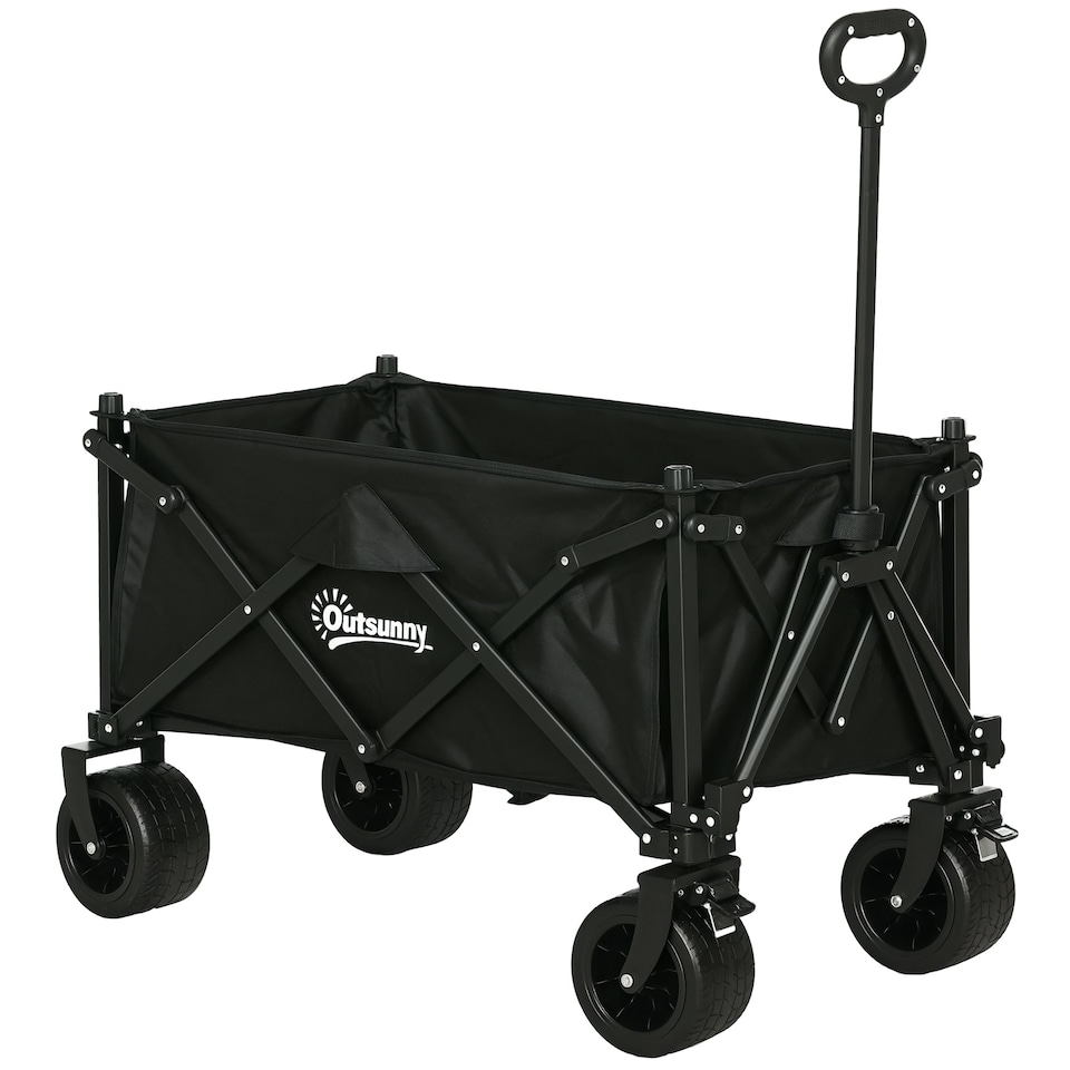 image 1 of Outsunny Foldable Garden Cart, Outdoor Utility Wagon with Carry Bag, Camouflage