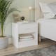 image 3 of 1-Drawer Wooden Bedside Cabinet | White | Unit Colour: White | 1