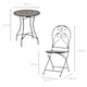image 7 of Outsunny 3 PCs Garden Bistro Set W/ Balcony Table and Chairs Metal Frame