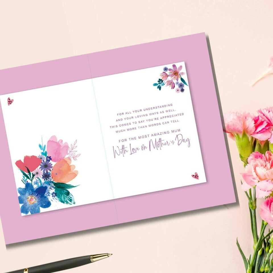 image 1 of Words 'n' Wishes Mother's Day Card for a Lovely Mum on Mother's Day, 23.5 x 16.5 cm,