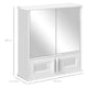 image 3 of kleankin Bathroom Mirror Cabinet Wall Mount Double Doors, White