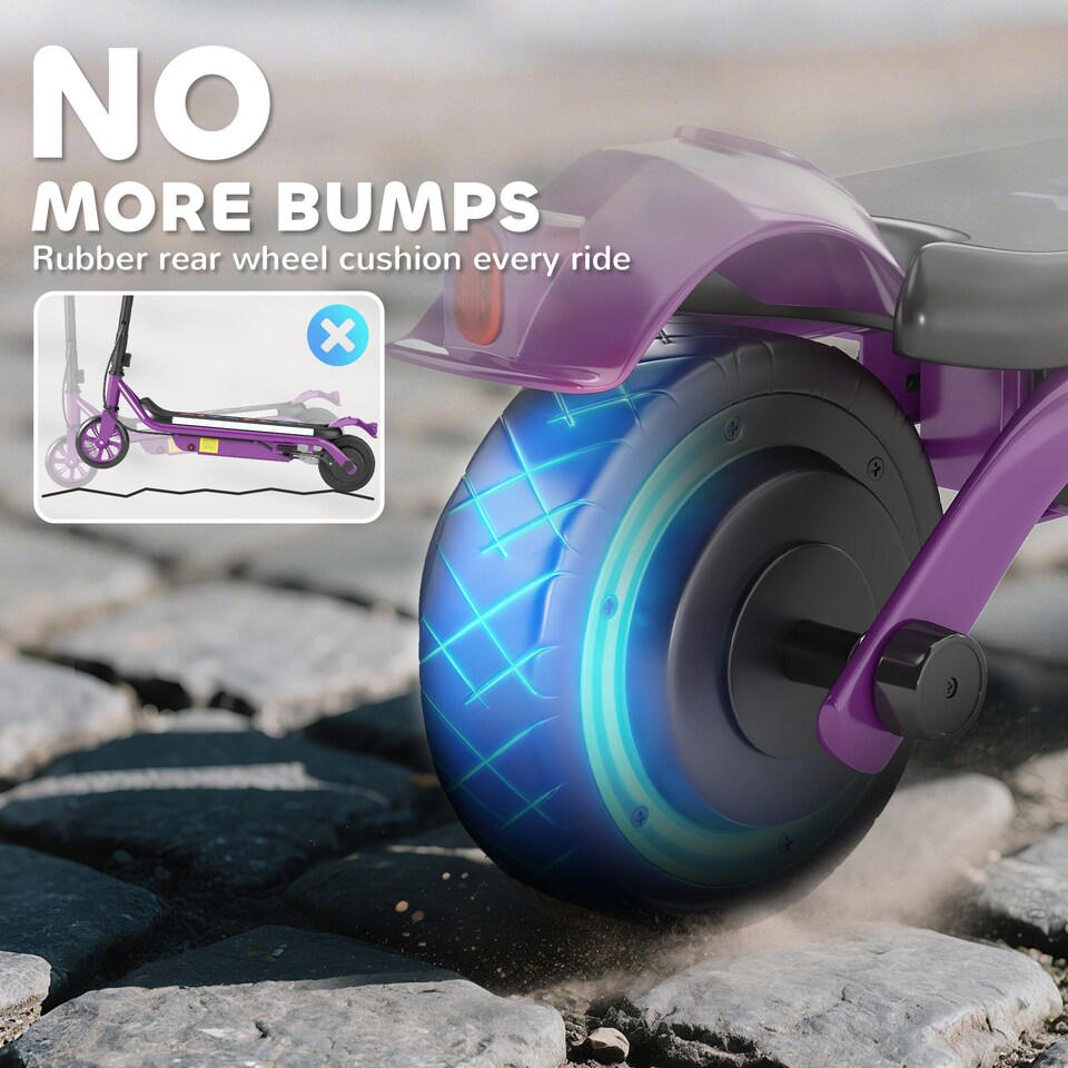 image 1 of AIYAPLAY Electric Scooter for Kids Ages 6-14, with Dual Brakes, Flash Wheel and Colourful Light, Kids Electric Scooter E Scooter | Purple