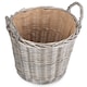 image 3 of Large Antique Wash Finish Wicker Lined Log Baskets