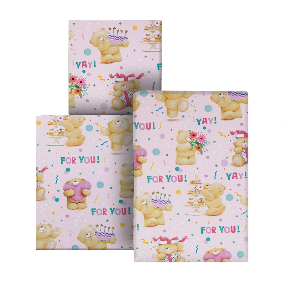 image 1 of Hallmark 6M Wrapping Paper - 3 X 2M Rolls - Forever Friends Design