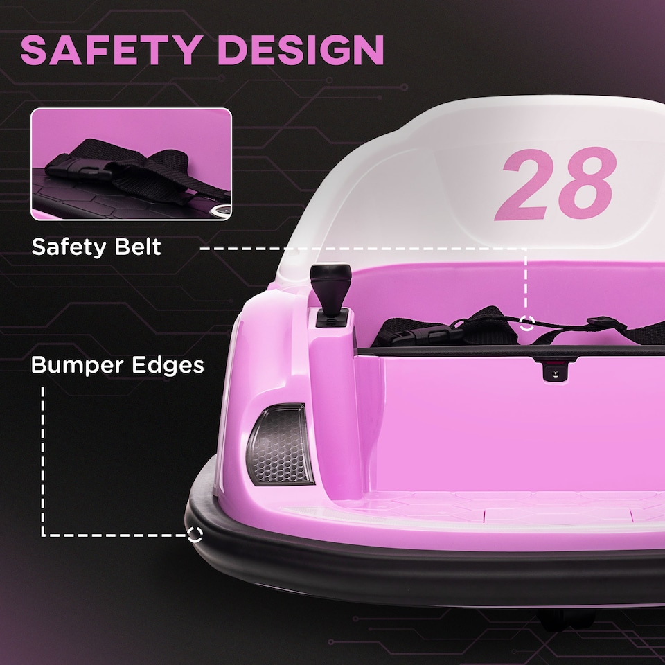 image 1 of AIYAPLAY 360° Rotation 12V Kids Bumper Car w/ Remote Control | Pink
