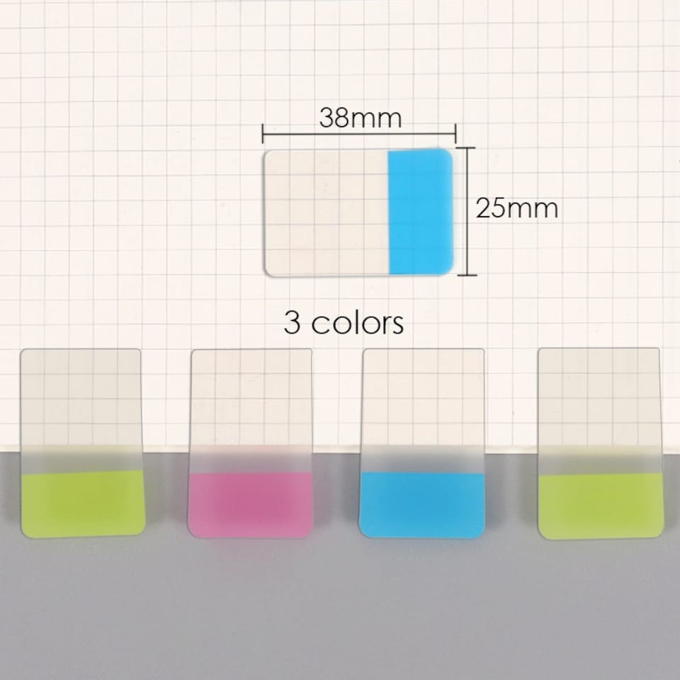 image 1 of Pack of 45 PET Sticky Index Page Markers 25 x 38mm