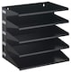 image 1 of Durable 5 Compartment Labelled Metal Document Filing Letter Tray | A4 Black | Black