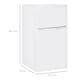 image 3 of HOMCOM 88L Under Counter Fridge Freezer with 5-Setting Thermostat, Small Fridge with Light, 2 Reversible Doors, Removable Shelves and Ice Box, 3 Star Freezer Rating, E Rated, White | White