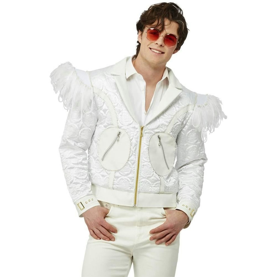 image 1 of Elton John Mens Feather Costume Jacket - White - L L