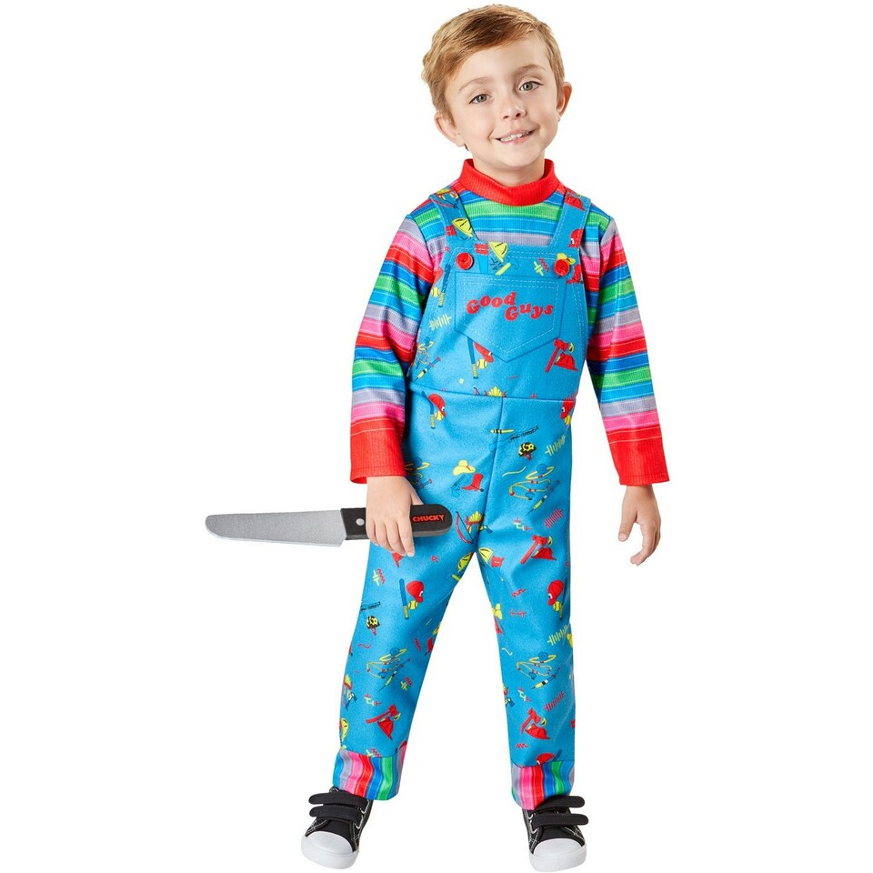 image 1 of Chucky Toddler Polyester Costume - Blue/Multicoloured - 4 Years