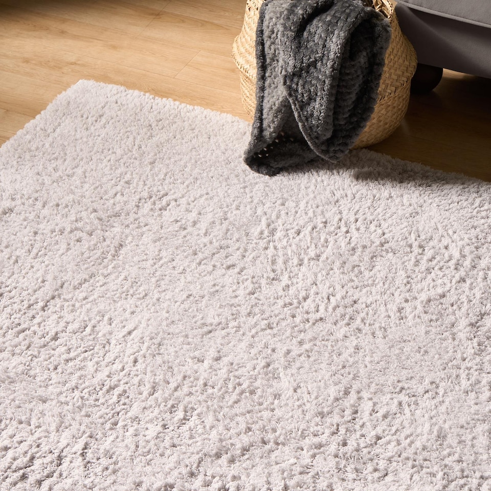 image 1 of OHS Fluffy Teddy Rug Soft Floor Carpet Non Slip Area Mat - 160 x 230cm | Silver | 160cm x 230cm