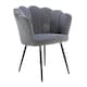 image 6 of Boucle Fabric Scallop Shell Chair Wing Back Armchair Sofa | Grey