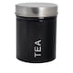 image 1 of Harbour Housewares Round Metal Kitchen Tea Canister - Black