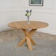 image 6 of Oregon Round Oak Dining Table with 4 Princeton Oak Chairs Brown