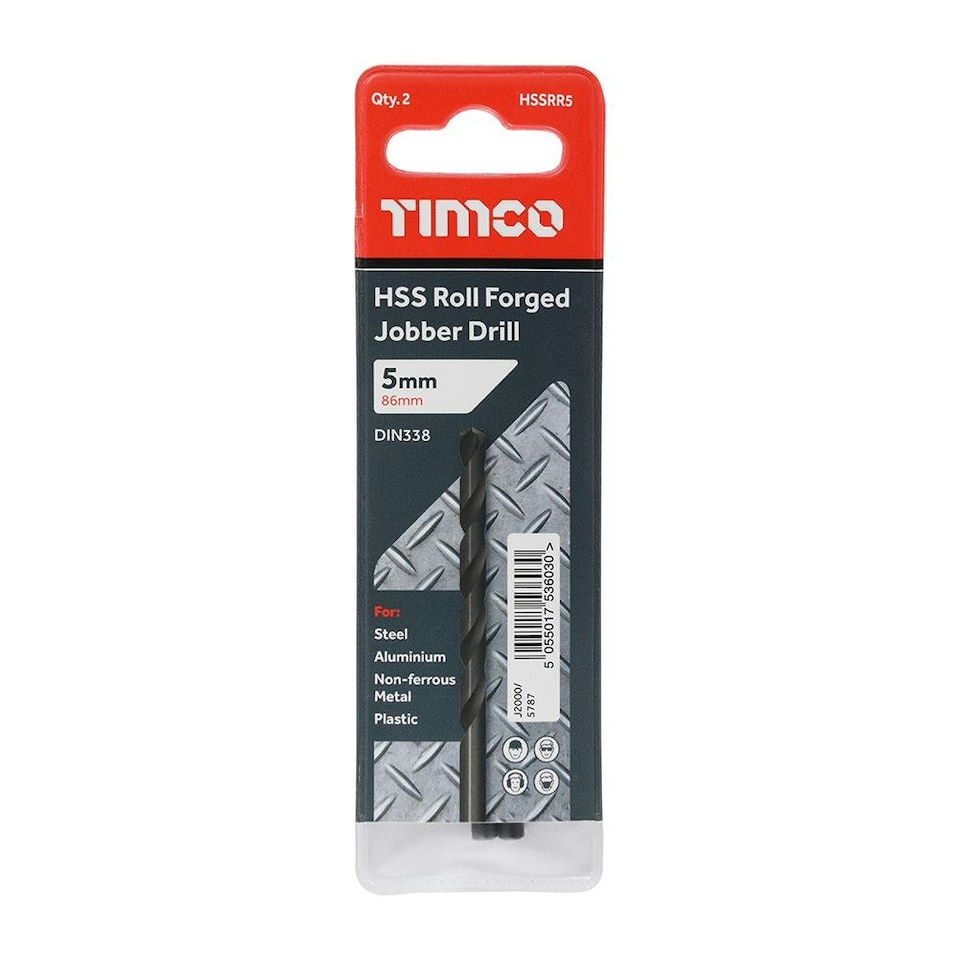 image 1 of Timco - Roll Forged Jobber Drills - HSS (Size 5.0mm - 10 Pieces)