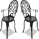 image 3 of Centurion Supports Prego 2-Large Garden and Patio Bistro Chairs with Armrests in Cast Aluminium Black