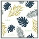 image 4 of Gold glitter & navy leaves (Picutre Frame) White | L