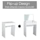 image 3 of HOMCOM Dressing Table Set Padded Stool with Flip-up Mirror Multi-purpose - White