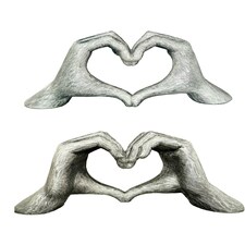Hands Love Gesture Sculpture Antique-Silver Colour Life-Size 26cm/10'' Expression of Appreciation Love Valentine's Day I appreciate I love you Wedding Present
