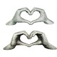 image 1 of Hands Love Gesture Sculpture Antique-Silver Colour Life-Size 26cm/10'' Expression of Appreciation Love Valentine's Day I appreciate I love you Wedding Present