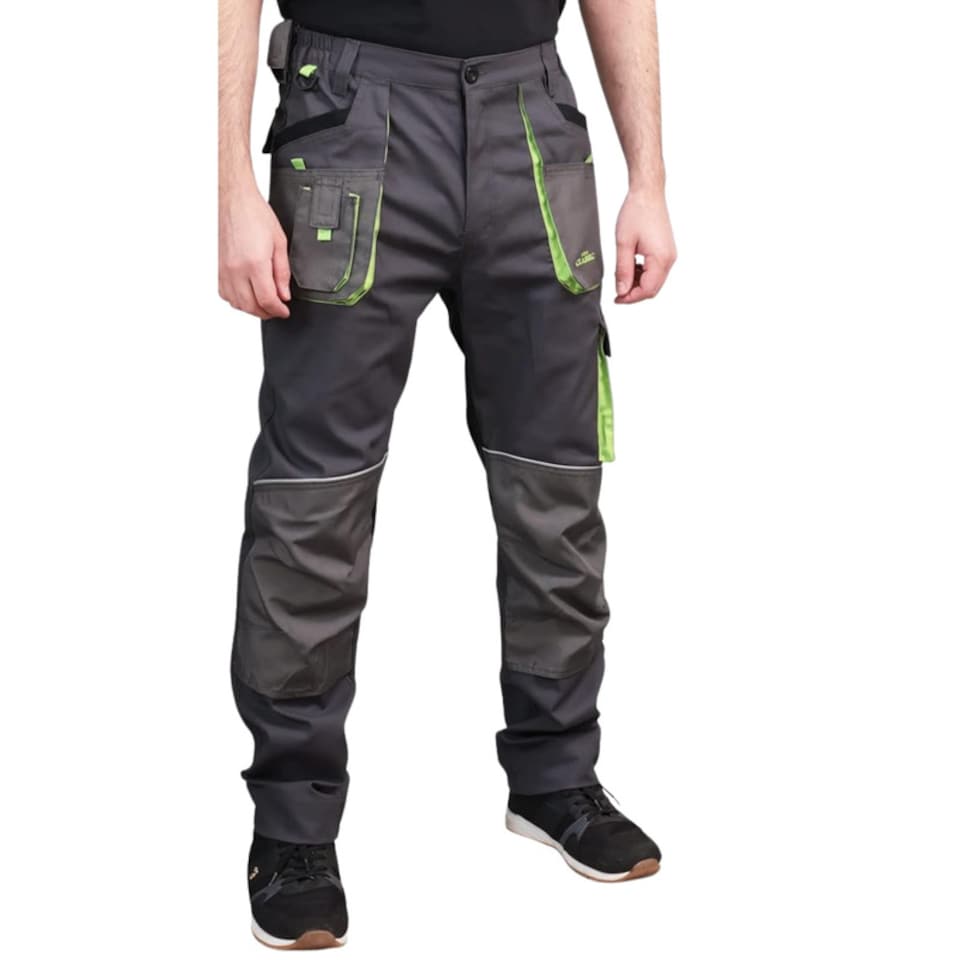image 1 of UK28 Artmas Stretch Slim Mens Work Trousers with Durable Stretch Fabric Knee Pads and Reflective Details