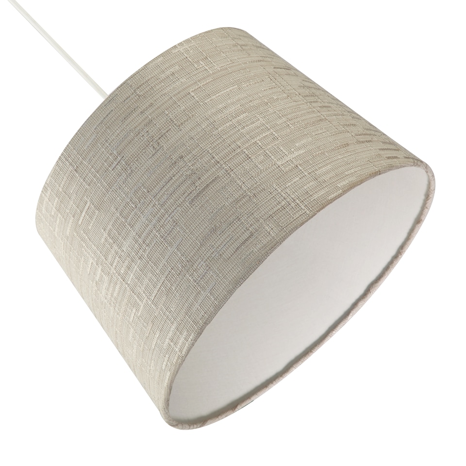 image 1 of Silver Grey Jacquard Cotton Drum Lamp Shade for Lamp Base or Pendant | Grey | 12"