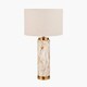 image 2 of Cylinder Natural Stone Effect Ceramic Tall Table Lamp | Brown | Natural | 1