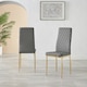 image 2 of Furniturebox 4x Milan Grey Gold Hatched Faux Leather Dining Chairs