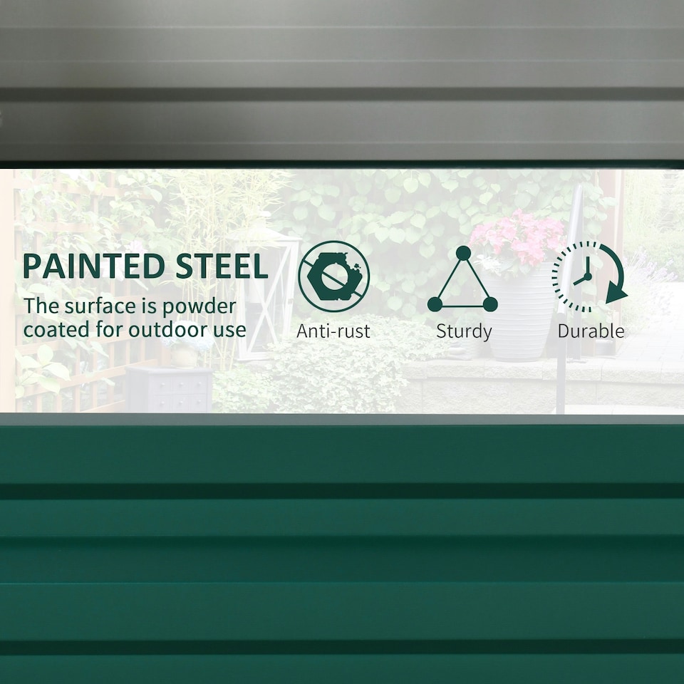 image 1 of Outsunny Raised Garden Bed Elevated Planter Box for Flowers Green