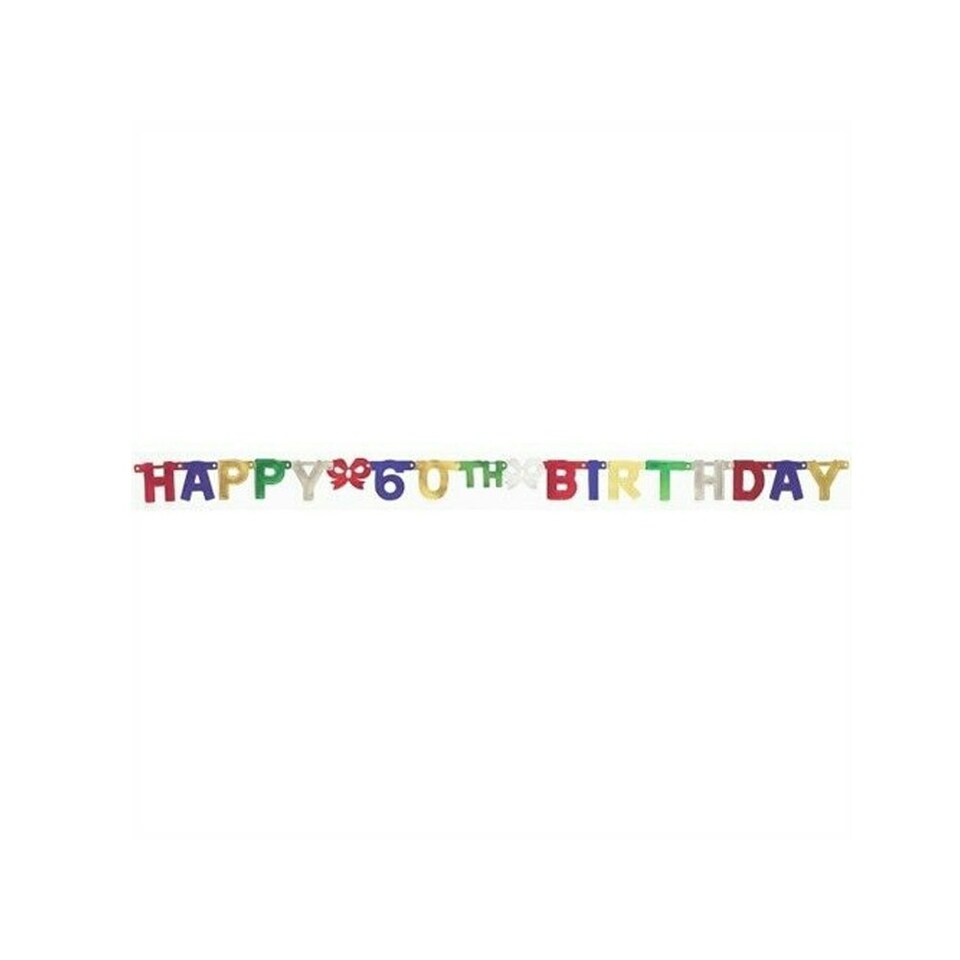 Creative Party 60th Birthday Banner - Multicoloured - One Size