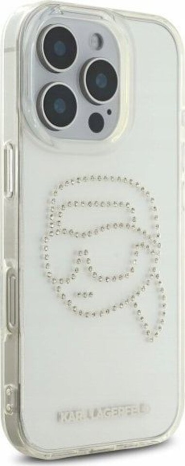 image 1 of Karl Lagerfeld IML Rhinestones Karl Head Hardcase for iPhone 16 Pro 6.3 Clear - KLHCP16LHKHDCELT | Clear | Clear