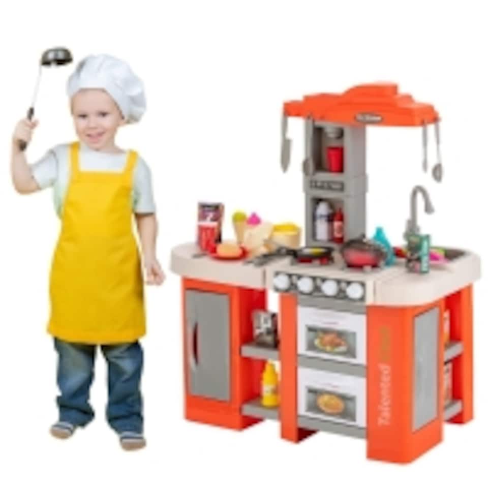 image 1 of COSTWAY 67PCS Kids Play Kitchen Children Pretend Role Play Toy Set