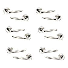 Polished Nickel URFIC Rouen Lever Door Handles | Red | Pink | 6