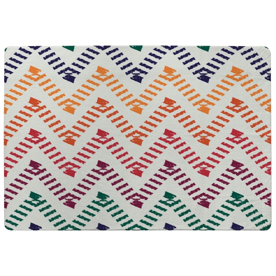 image 1 of Freehand horizontal zigzag and chevron stripes (Rug) Multi | XL: 160x230cm