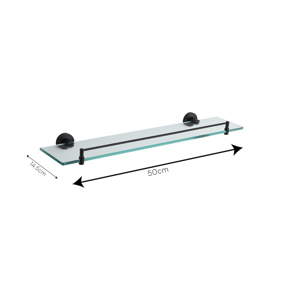 image 1 of Showerdrape Modernity Black Wall Mounted Vanity Shelf | Black | 1