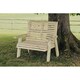 image 1 of Ergonomical 2 Seater Bench, Wooden Furniture - L75 x W120 x H105 cm - Partially Assembled - Set of Waterproof Cushions Included Brown