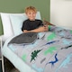 image 3 of OHS 3kg Weighted Blanket Kids Dino Sensory Sleep Therapy Anxiety Teddy Fleece, 110x150cm - Grey