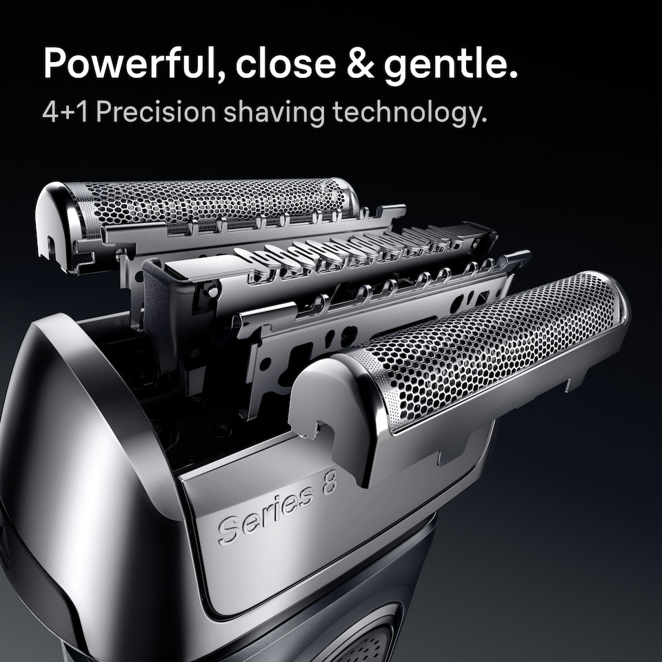 image 1 of Braun Series 8 Electric Shaver, SensoAdapt, SmartCare Center, 8663CC, Grey