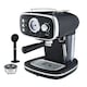 image 1 of Cooks Professional 15-Bar Retro Espresso Coffee Machine 1.2L with Frothing Steam Wand | Black | Black & Silver