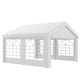 image 1 of Outsunny 4m x 4m Marquee Party Tent, Heavy Duty Wedding Canopy with Sidewalls, Doors, Windows, Galvanised Garden Gazebo for Parties Events, White