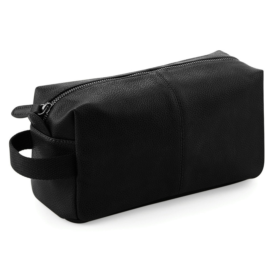 image 1 of Quadra NuHide Faux Leather Washbag - Black - One Size Black