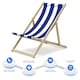 image 6 of Wooden Folding Deck Chair Garden, Beach & Patio Outdoor Chair | Blue