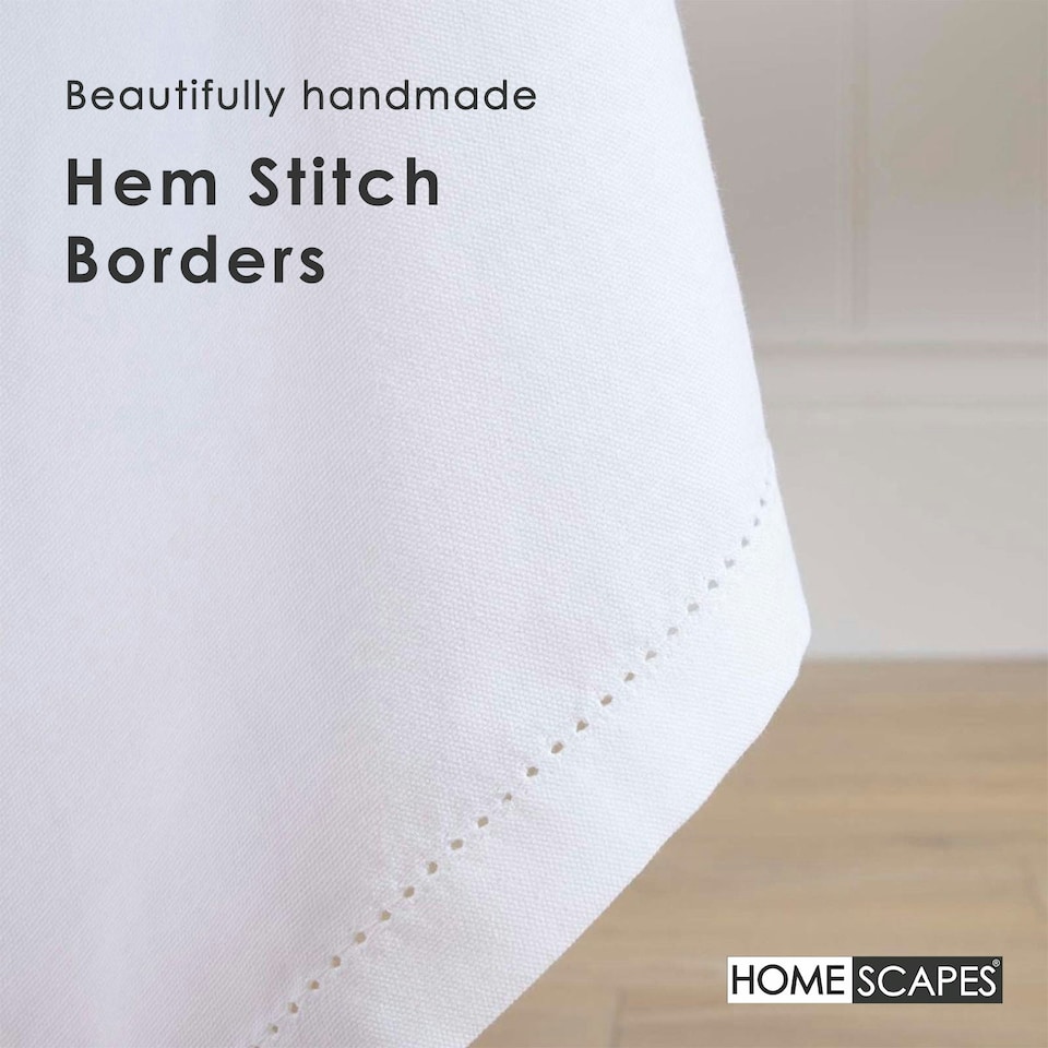 image 1 of Homescapes White Tablecloth - 178 x 300 cm White