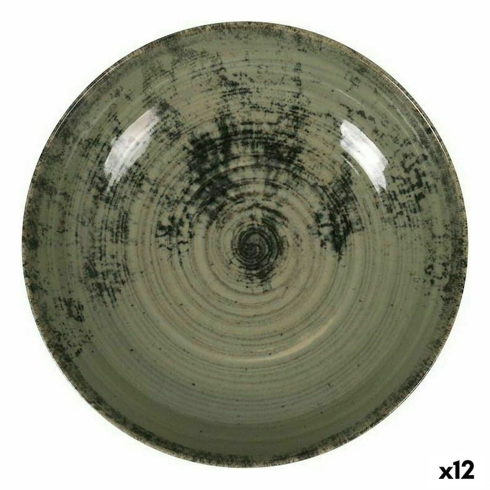 image 1 of Deep Plate La Mediterránea Aspe Green Ø 22,7 x 5 cm (12 Units) N/A