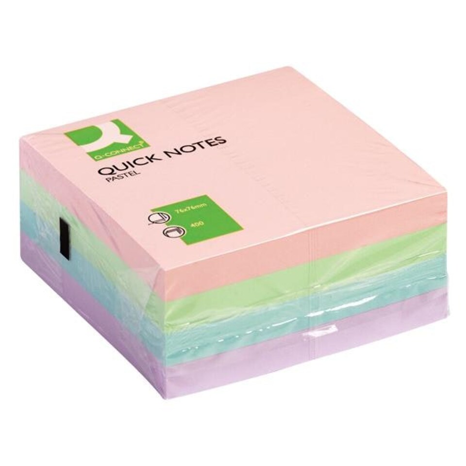 image 1 of 400 Sticky Note Sheet Quick Note Cube 76 x 76mm Pastel Colours