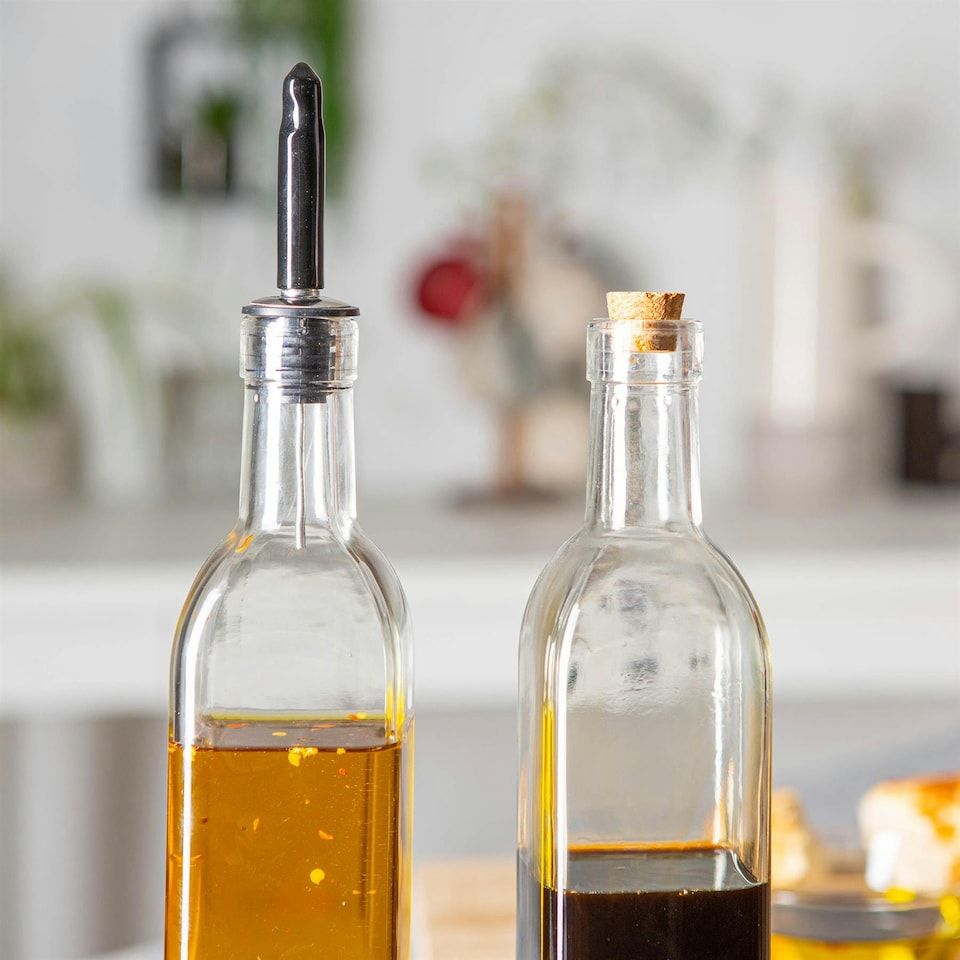 image 1 of Argon Tableware Olive Oil Pourer Bottle with Cork Lid - 500ml